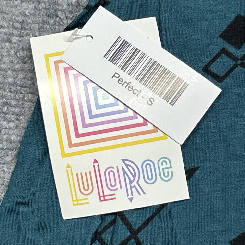 LulaRoe Perfect T-Shirt Womens S Multicolor Geometric Round Neck Short Sleeve - Picture 7 of 9